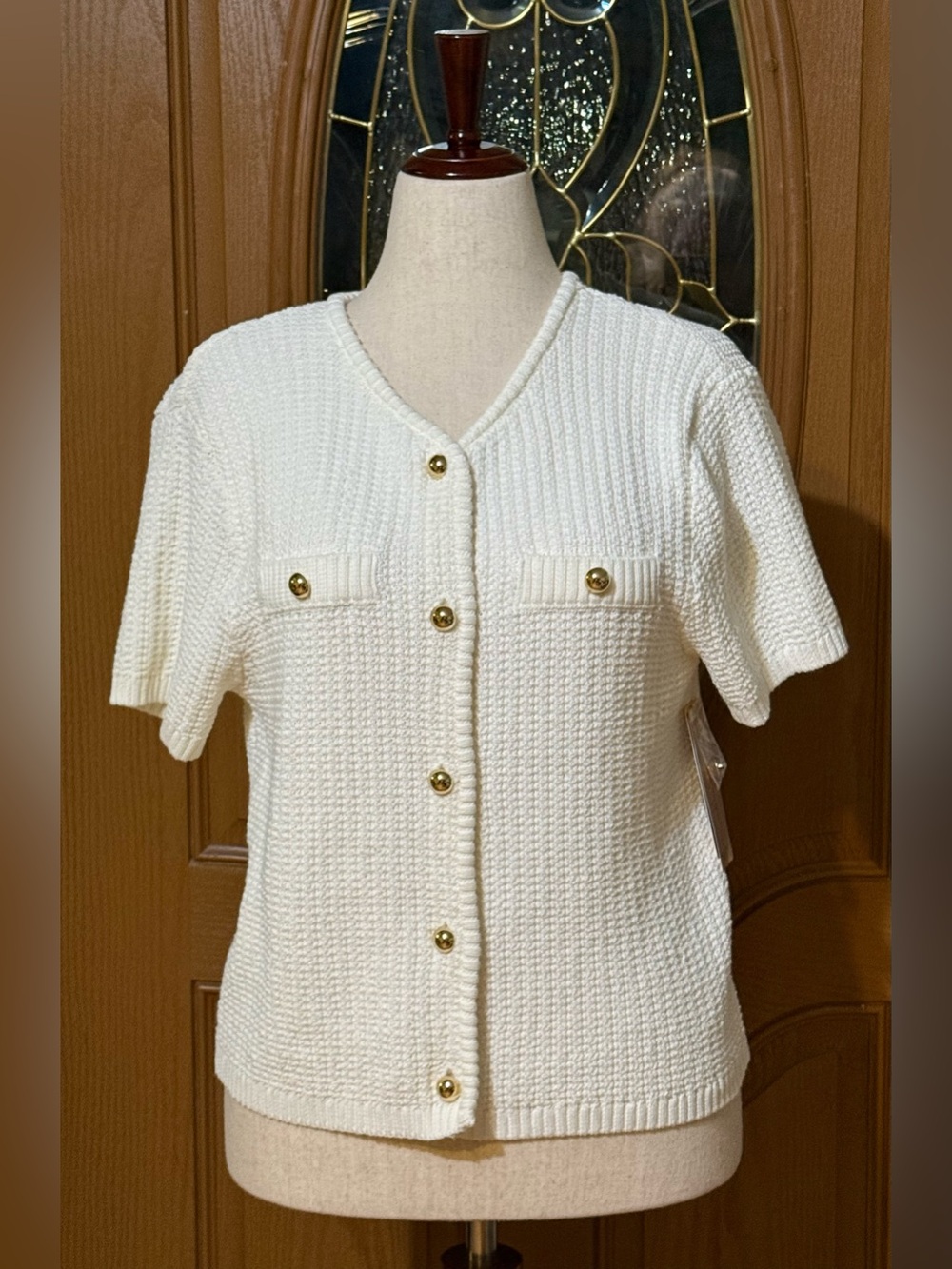 French Connection Cream Knit White Cardigan - NWT Size M
